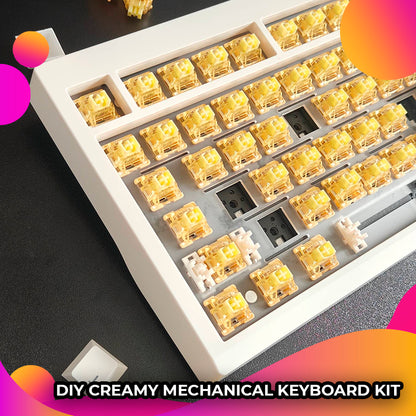 White Wireless Creamy Mechanical Keyboard Kit